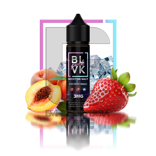 جوس بی ال وی کی توت فرنگی،هلو و یخ BLVK ICED STRAWBERRY PEACH